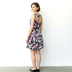 Women's Textured Knit Floral Fit&Flare Dress Lily Rose S Twee Pinkcore Coquette